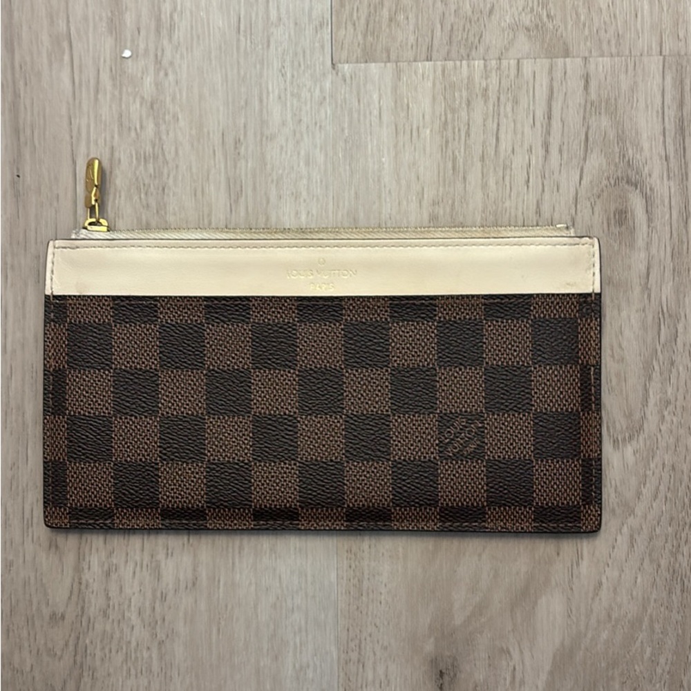 Louis Vuitton Brown and Cream Checkered Wallet